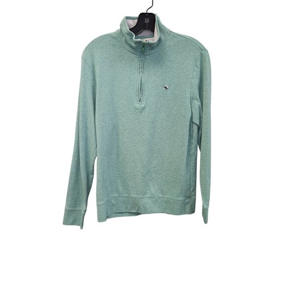 Vineyard Vines Mens Green Performance 1/4 Zip Pullover Sweatshirt S 2555 - Picture 1 of 9